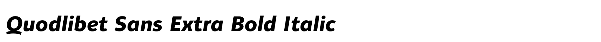 Quodlibet Sans Extra Bold Italic image
